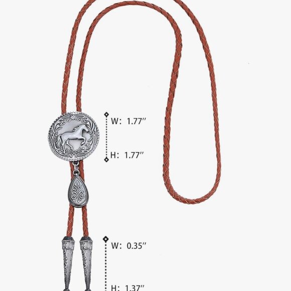 Native American Cowboy Bolo Tie - Picture 3 of 3